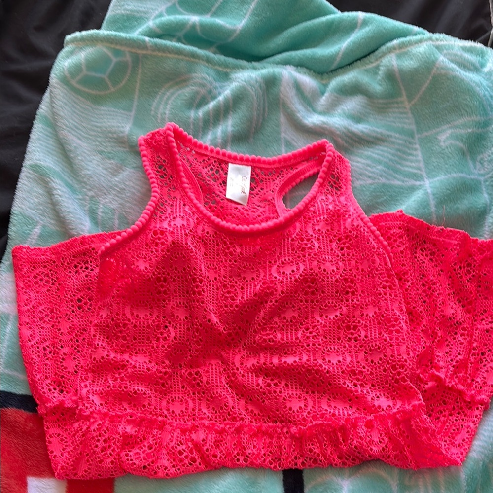 Vibrant Pink Lace Kids dress size M
